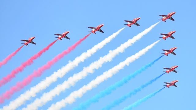 Red Arrows in the sky